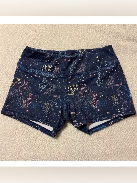 Born Primitive Pants - Born Primitive Athletic Booty Shorts Mermaid Marine Ocean Print Workout Gym Blue